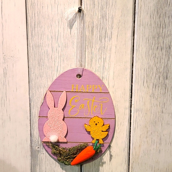 Easter Sign with Ribbon - Mailable- Great wall hanging or Easter card gift - Picture 4 of 4